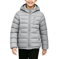 thumbnail image 3 of BXJX Boys Hooded Puffer Jackets, Full Zip Long Sleeve Warm Fall Winter Outerwear with Pockets Gray Size 14/16 T, 3 of 7
