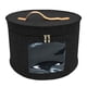 thumbnail image 3 of Caja para guardar sombreros, organizador de sombreros, para mujeres y hombres, para viajes, con tapas redondas. Negro 33x26cm, 3 of 9