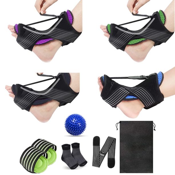 Tobillera ajustable para hombres y mujeres, soporte para tendinitis, recuperación de lesiones, dolor articular, para pie caído, dolor de tobillo y talón, fascitis plantar, juego de férula nocturna,