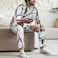 thumbnail image 7 of Zeuib Monkey Print Men's Long-Sleeved Pajama Set,Button Down Sleepwear,Home leisure suits,Nightwear Sets 2 Piece-Medium, 7 of 7