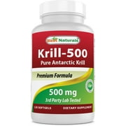 Best Naturals Krill-500 Pure Antarctic Krill Softgels, 500 Mg, 120 Ct