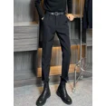 thumbnail image 3 of Pantalones de sastrería social para hombre, pantalones de traje de hombre negros ajustados con rayas, ropa de negocios de alta calidad para primavera, oferta de ropa de trabajo, 3 of 5