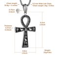thumbnail image 2 of HZMAN Stainless Steel Large Ankh Cross Pendant Ancient Egyptian Hieroglyphic Symbol 22+2 Inch Chain（Silver-Big）, 2 of 6