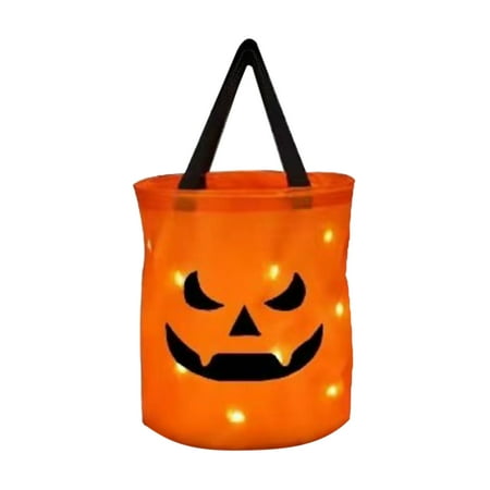 

flickering flame Halloween night lights Home decorations Halloween gifts Light Up Trick Or Bags Light Up Trick Or Bucket Pumpkin Candy Large Bags Face Bucket Multipurpose Goodie Bag