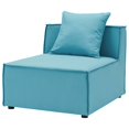 thumbnail image 1 of Sofa Middle Chair, Fabric, Blue, Modern Contemporary Urban Design, Outdoor Patio Balcony Cafe Bistro Garden Furniture Hotel Hospitality, 1 of 7