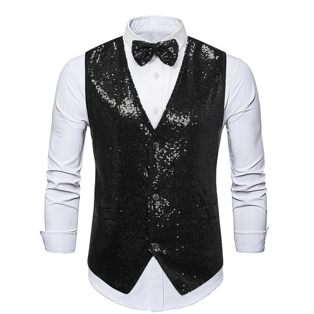 pstuiky Camisetas sin mangas, Blusa sin mangas con cuello en V, botones y pajarita con bolsillos estampados a la moda para hombre Tops elegantes para mujer s