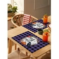 thumbnail image 4 of Placemats Set of 4 Halloween Pumpkin Crow Skull Eyeball Black Purple Plaid Heat Insulation Washable Place Mats, Rustic Non-Slip Table Mats for Dining Table Party Kitchen Decor,13x19 Inch, 4 of 4