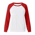 thumbnail image 2 of Vedolay Womens T Shirts Womens Oversized Sweatshirts Pullover Long Sleeve Half Zip Hoodies Fall Tops,Red M, 2 of 3