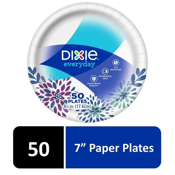 Dixie Everyday Paper Snack or Dessert Plates, 7", 50 Count Walmart