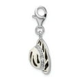 thumbnail image 2 of Sterling Silver Amore La Vita Polished 3-D CZ Enameled Zebra Hat Charm Pendant with Fancy Lobster Clasp, 2 of 5