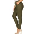thumbnail image 2 of Lady's 4 Pocket Ponte Pants - Plus Size, Olive, 3XL, 2 of 5