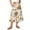 Beige, variant on Womens Casual Elastic Waist Drawstring Midi Skirt Halloween Print Vacation Style Ruffle Hem A Line Flowy Skirt