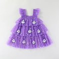 thumbnail image 6 of HaCpiu Little One Halloween Purple Tulle Dress Cute 3D Ghost Ruffle Fly Sleeve Star Glitter Tiered Ruffled Tutu Dress, 6 of 6