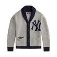 thumbnail image 4 of Men's Polo Ralph Lauren Gray New York Yankees Wool Shawl Button-Up Cardigan, 4 of 6
