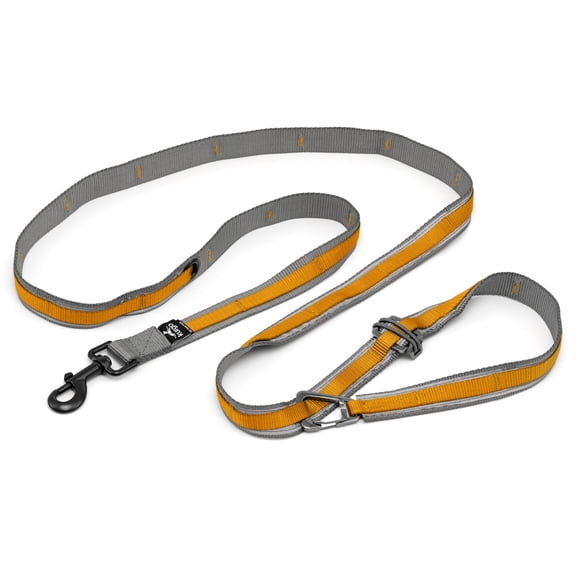 Kurgo 6 in 1 Quantum Leash, Hands Free Leash for Dogs, Running Belt Lead, Crossbody & Waist Belt Style, Reflective, Carabiner Clip, For Training, Hiking, or Jogging, orange