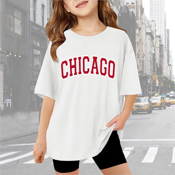 Gaexia Girls Summer Tops 10-12 Casual Summer Tops Blouse Tops Baggy Girls Back To School Clothes Casual Girl Clothes Outifit School Uniform,White