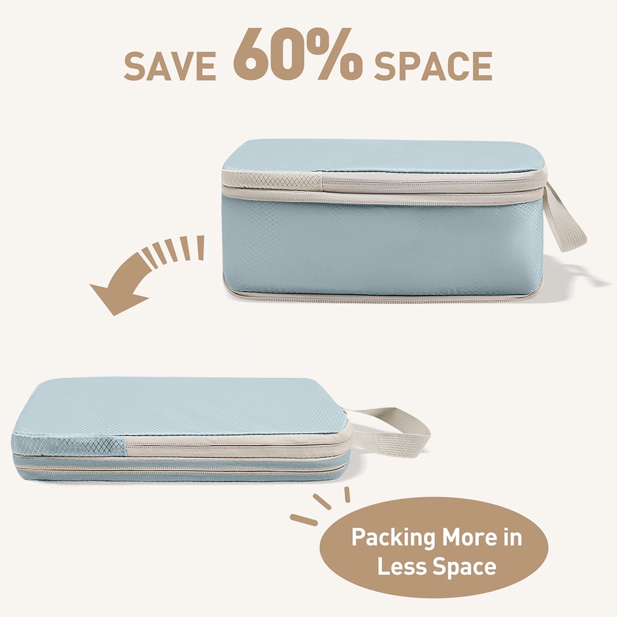 Compression Packing Cubes for Suitcase, 12 PCS Travel Luggage Packing Organizers Waterproof Travel Essentials Bag Clothes Shoes Cosmetics Toiletries Storage Bags for Travel, Blue