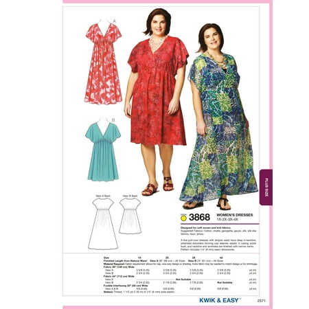 - Kwik Sew Pattern Dresses, (1X, 2X, 3X, 4X)