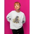 thumbnail image 2 of Watercolor Zebra Sweatshirt Women -Image by Shutterstock, Female Small, 2 of 4