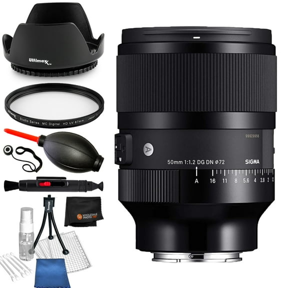 Sigma 50mm f/1.2 DG DN Art Lens (Sony E) 316965 - 8PC Accessory Bundle
