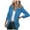 Blue, variant on Fesfesfes Coat for Women Solid Color Button Pocket Recreational Long Sleeve Suit Coat Tops