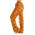 thumbnail image 3 of Womens Halloween Pajama Pants Cute Funny Pumpkin Print Pajamas Drawstring Printed Wide Leg Trousers Halloween Pantscasual Elastic Waist, 3 of 6