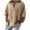 Khaki, variant on Plus Size Cotton Linen Shirts for Women Loose Fit Summer Casual Shirt V Neck 3/4 Length Sleeve Blouses Lightweight Spring Summer Tops Light Blue XXXL