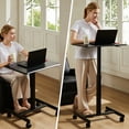 thumbnail image 2 of CONCETTA Small Mobile Standing Desk, Portable Rolling Laptop Cart with Adjustable Height and Wheels, Computer Table for Home Office, Black, 2 of 6