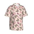 thumbnail image 3 of Xecao Beautiful Butterflies and Hearts print Hawaiian shirt - a stylish short-sleeve button-down for men, perfect for casual beach and tropical outings., 3 of 9