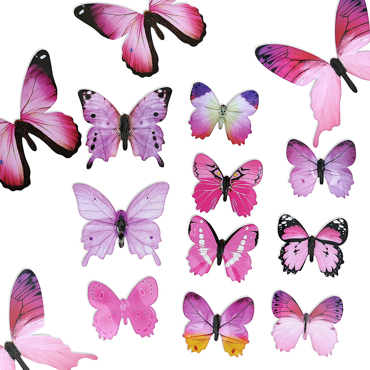 Download 3d Butterfly Cute Art Decal Wall Stickers Rainbow Pvc Wallpaper Perfect Home Room Living Decor Pink 12 Pieces Walmart Canada