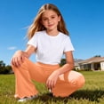 thumbnail image 6 of Roncen Girls Elasticity Flared Pants Trousers High Waisted Dressy Bell Bottom School Uniform Pants Solid Flare Yoga Leggings 4-16 Years, 6 of 9