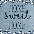 thumbnail image 4 of Jordan Manufacturing 18" x 18" Slate Blue Home Sweet Home Novelty Square Reversible Decorative Throw Pillow with Welt, 4 of 5