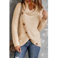 thumbnail image 2 of ABPHQTO Jersey De Mujer Cuello Alto Cruzado Con Botones Beige, 2 of 5