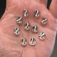 thumbnail image 4 of Awareness Ribbon Beads, Cancer Beads For Jewelry Making, Glass Beads 10mm, DIY Bracelet Supplies, Gift For Beader, White Black, 10 pcs, 4 of 9