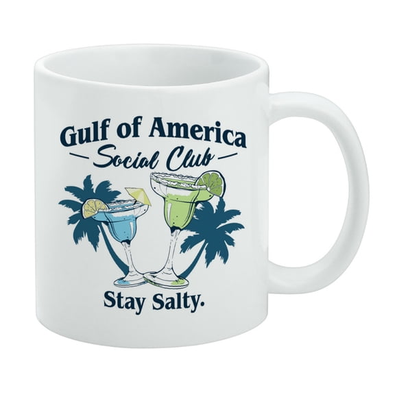 Gulf of America Stay Salty Ceramic Coffee Mug, Novelty Gift Mugs for Coffee, Tea and Hot Drinks, 11oz, White