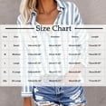 thumbnail image 4 of Qulqfy Women Striped Shirts Cotton Linen Short Sleeve Blue Button Down Shirts Summer Women's Lapel Blouses L, 4 of 6