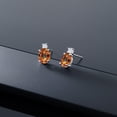 thumbnail image 4 of Gem Stone King 14k White Gold Ecstasy Mystic Topaz Earrings for Women (2.7Cttw, GemstoneNovember Birthstone, Oval 8X6MM, Round 2.5MM), 4 of 5
