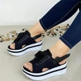 thumbnail image 2 of Women Chunky Platform Sandals Excellent Durability For Women  37 Black, 2 of 4