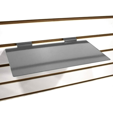 Gray Slatwall Metal Large Shoe Shelf, Flat Display Shelves for Slat - 6