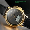 thumbnail image 3 of Reloj electrónico informal deportivo con corona de cuero y hebilla redonda para hombre, 3 of 5