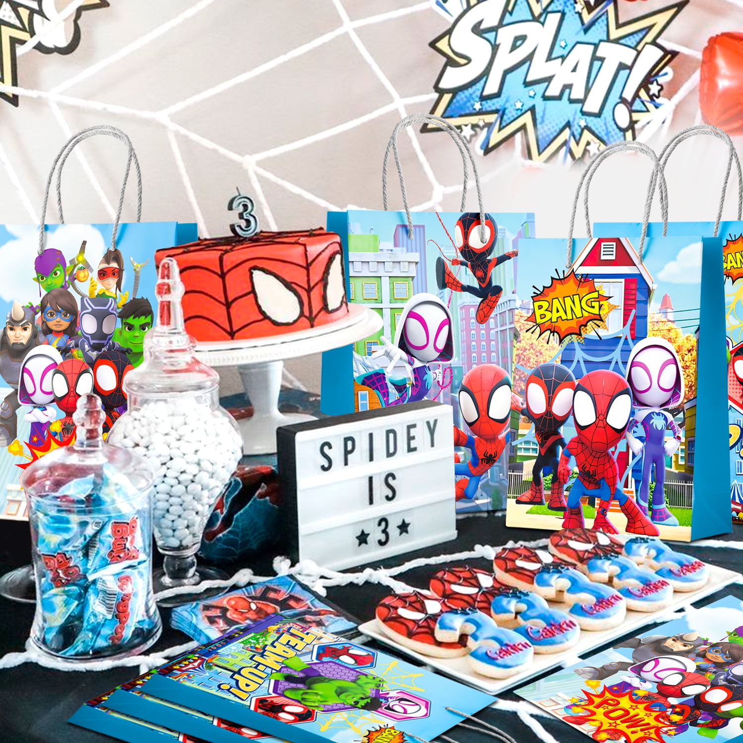 Spiderman and Friends Party Favor Bags - 16pcs Spiderman Themed Gift Bags, Celebrations Perfect for Kids, Goodie Bags