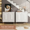 thumbnail image 5 of Tribesigns 63" Buffet Sideboard Cabinet with Storage, Modern Kitchen Cabinet with 4 Doors and Storage Shelves, White Credenza for Living Room, Dining Room, Coffee Bar, Office, 5 of 8