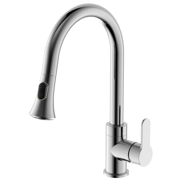 Ancona Robinet de Cuisine à Double Pulvérisation avec Poignée Unique Rétractable Rivla en Chrome