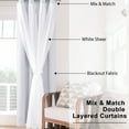 thumbnail image 6 of Hiasan Mix & Match Blackout Curtains with Sheer Overlay, Extra Long Double Layer Thermal Insulated Grommet Window Curtains for Bedroom, Living Room, 2 Panels with Tiebacks, Greyish White, 52W X 120L, 6 of 7