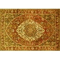 thumbnail image 1 of Ahgly Company Machine Washable Indoor Rectangle Medallion Yellow Traditional Area Rugs, 7' x 10', 1 of 4