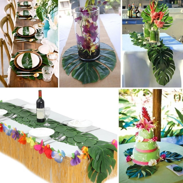 Camino de mesa con hojas posavasos con bandera de Monstera tapete para cubiertos 12 Uds ANGGREK Otros