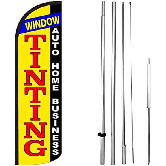 Window TINTING Windless Feather Swooper Flag Banner Sign Kit yq-h