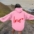 thumbnail image 4 of XINXIAOO Womens Sweatshirt Hoodies Long Sleeve Pullover Hoodies Oversized Hoodies for Women Pink Womens Sweatshirt Women's Fall Clothes Graphic Hoodie, 4 of 6