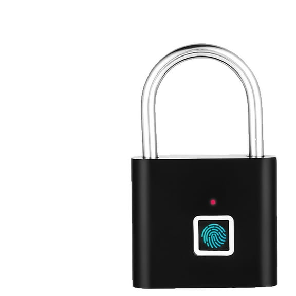 Fingerprint Padlock, USB Charging Waterproof Mini Smart Security Lock with No App, No Key, No Trouble, Friendly for Kids and Elderly(black)