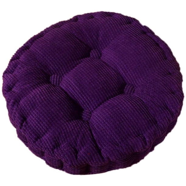 Cojín para silla, acolchado grueso, redondo, para comedor interior y exterior, cojín redondo, morado